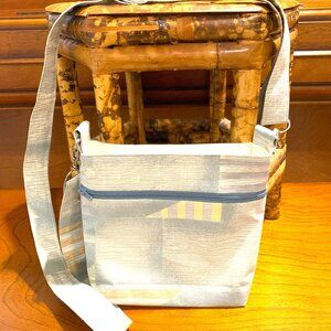 Handmade Cotton Mini Crossbody Bag with Lining and Magnetic Snap Closure